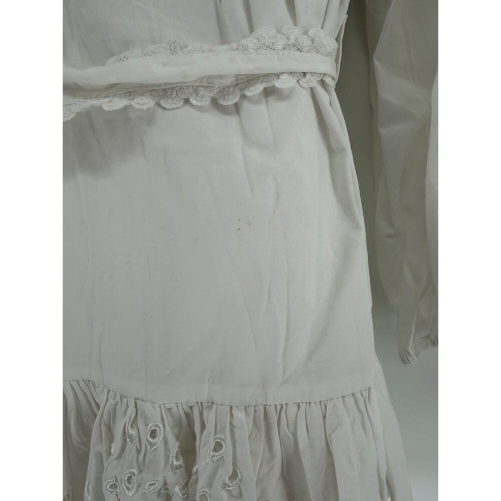 Avec Les Filles Women's White Eyelet Cotton Lined Shirt Dress Size 8 - Picture 10 of 12